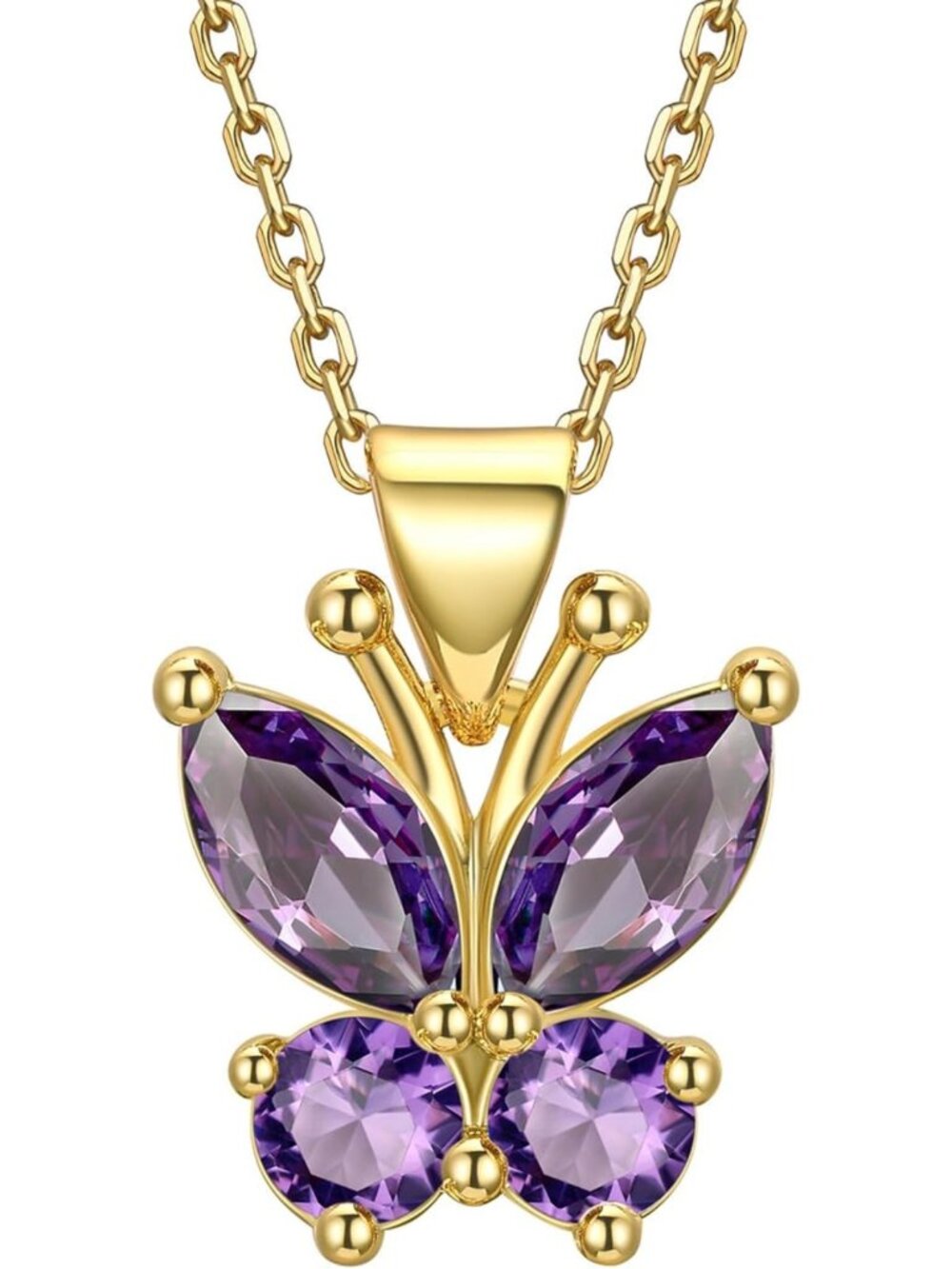 Charming Butterfly Birthstone Necklace for Women - Dazzling Silver/Gold Choker